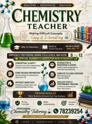 Lady Tutor for Chemistry