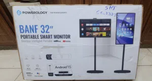 شاشة ذكية 32′′ Powerology محمولة Android 15 Full HD بطارية 15,000 mAh