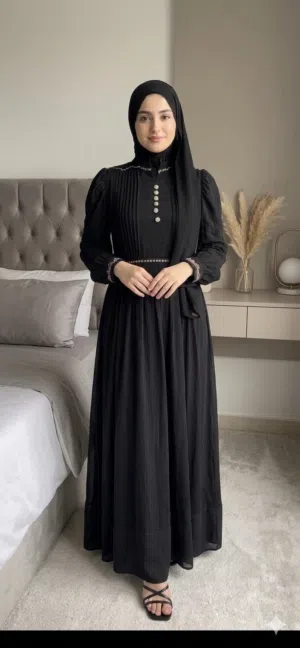 فستان محجبات اسود جديد