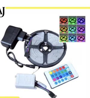 شريط أضواء LED ملون بطول 5 متر لاهاي الاصلية ريمونت تحكم كنترول لاصق