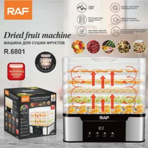 مجففة الطعام ديجتال من شركة RAF  5 طبقات  تحكم بالحرارة ومؤقت  نظام ديجتال  بأقل الأسعار