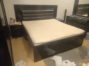 Black Bedroom Set 180×200 Bed + Mattress + Cupboard + Dressing (Used - Good Condition