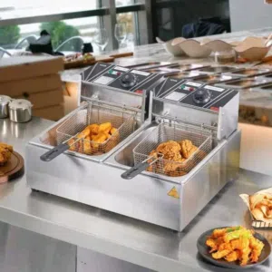 مقلى شيبسر مزدوج حوضين بالحجم الكبير ماركة TYSON الاصلي تحكم دقيق: مفاتيح تحكم مستقلة لكل حوض