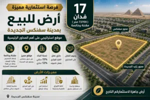 امتلك الآن أرض استثمارية نادرة في سفنكس الجديدة  موقع قوي – تراخيص مميزة – جاهزة لمشروع كمبوند