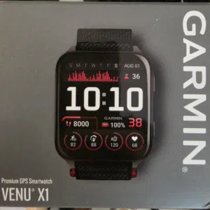 Garmin Venu X1 Black with Slate Titanium Caseback and Black ComfortFit Nylon Band
