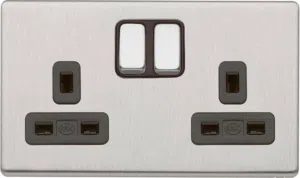 New MK K24347BSSB Switch/Socket Module UK  (sealed box) مفتاح كهربائي انجليزي الصنع ستانلستيل اصلي
