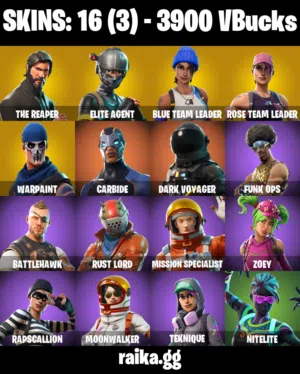 حساب فورت 16 سكن سيزون الثالث طور الزومبي 4000 فيبوكس