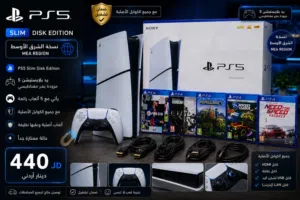 Ps5 slim Disk edition used like new ب