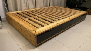Ikea - Pinewood bed Frame with Drawers