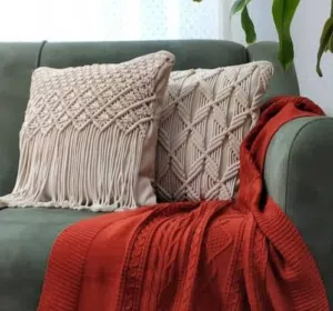 Handmade macrame cushions