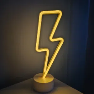 مصباح نيون LED على شكل صاعقة برق