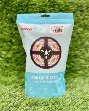 Porodo Blue 16.4 Ft Sound Reactive RGB Strip Light with 44 Key Remote
