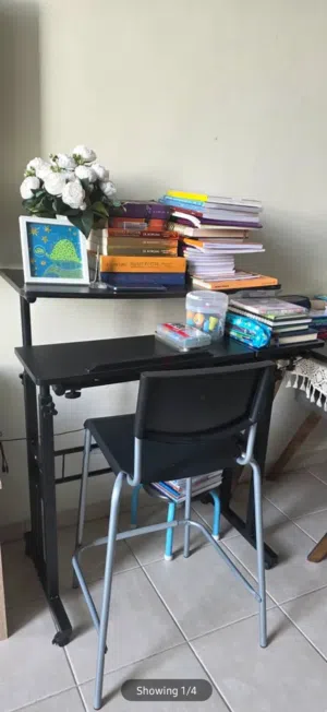 Compact high study Table & chair for kids - good condition (Desk - Amazon , Chair - IKEA)