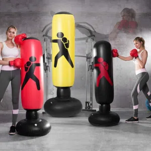 boxing bag كيس ملاكمه نفخ للاطفال بطول 160 سم مع قاعده ثابته ممكن تتعبى مي او رمل آمن وسهل على الاطف