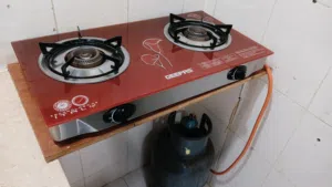 Gas stove and the cylinder + tube
