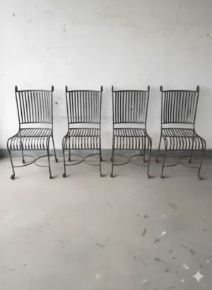5 steel chairs outdoor with delivery