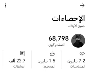قناة يوتيوب 68 الف مشترك 299 ريال