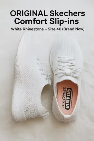 Original Skechers Casual White Shoes with Stones for women – EU 40 / US 10 / UK 7 – Brand New