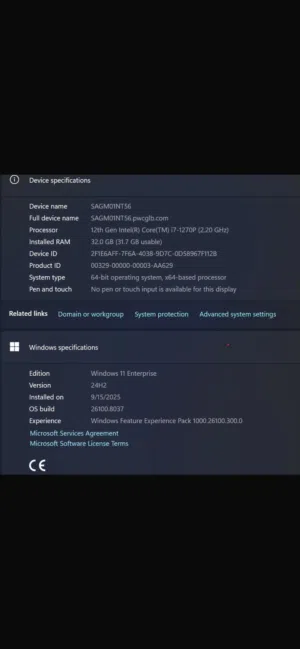 Lenovo ThinkPad i7 – Powerhouse with 32GB RAM