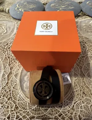 Tory Burch Black Logo Womens Watch with Original Box