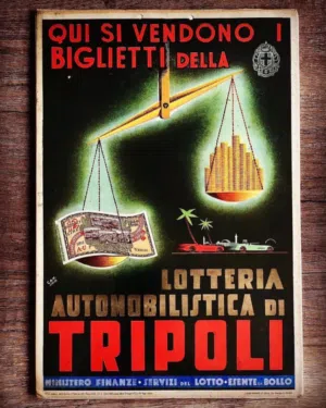 بوستر يانصيب سباق الجائزة الكبري طرابلس 1940