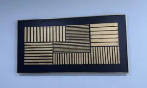 Framed Geometric Gold Black Wall Art - Modern Rectangular Piece