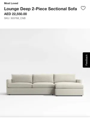 crate & barrel sofa sectional king size made in usa