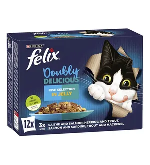 PURINA Felix Doubly Delicious Fish Selection In Jelly Pouch Wet Cat Food Pack