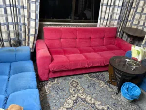 طقم كنب سجلونات قابلة للفتح ليصبح سرير واسع مع منطقة تخزين
