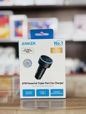 شاحن سيارة سريع 67 واط منفذين تايب سي + يو اس بي من انكر 67W POWERFUL TRIPLE PORT CAR CHARGER