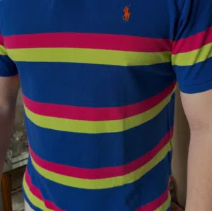 Vintage Polo Ralph Lauren Mens Shirt Bright Colorblock Stripes L Blue Polo Ralph Lauren Striped Po