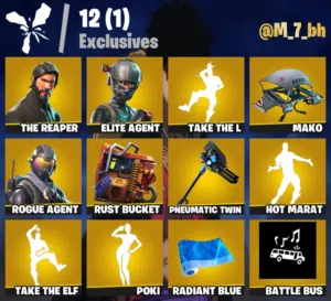 للبيع حساب فورت نايت نادر جدا سعر رخييص سيزون 3 و بنر الباص النادر و مظلة ماكو / باقي المواصفات تحت