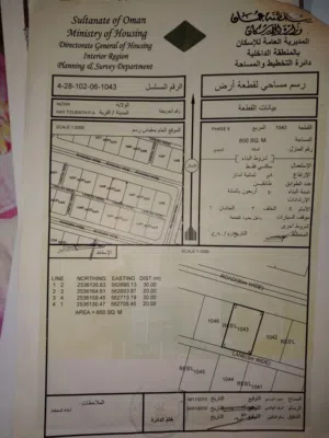 Residential Land for Sale in Al Dakhiliya Nizwa