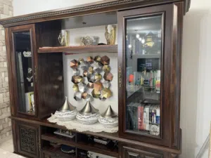 Wooden & Glass Vitrine / Display Cabinet with Storage