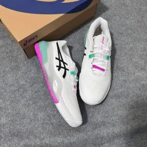 ASICS GEL-RESOLUTION shoes in the White/Aurora Green colorway,55 omr, totally new
