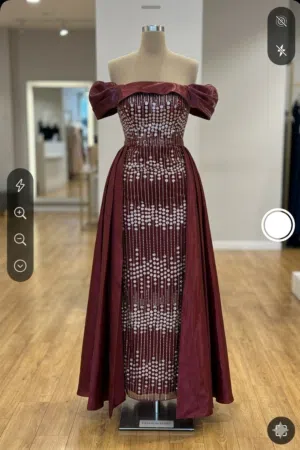فستان سواريه عنابي
