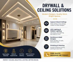 Interior design Gypsum Ceiling, Painting & LED Lighting muscat تصميم داخلي، جبس، دهان وإضاءة