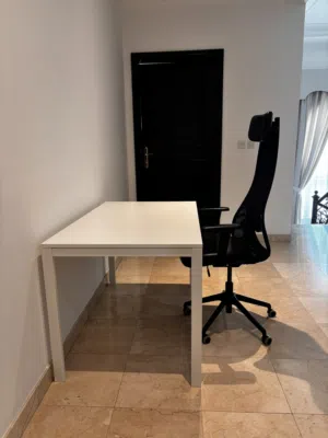 IKEA table and officer chair