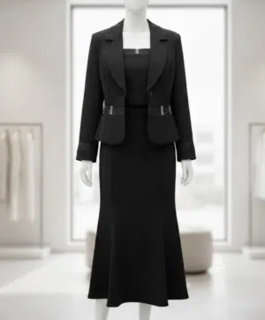 طقم رسمي أنيق باللون الأسود (3 قطع) – حالة ممتازة