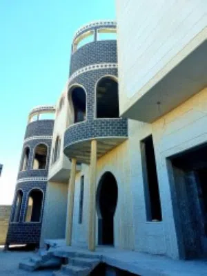 بديل الحجر وديكورات خارجية باللياسة الملونه وبطحاء الرياض واعمال بروفايل