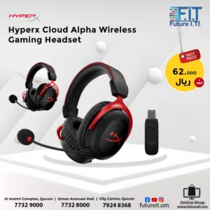 HyperX Cloud Alpha Wireless - Gaming Headset for PC, 300-hour battery life, DTS Headphone:X Spatial