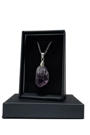 Natural Amethyst Crystal Pendant Necklace