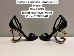 Dolce & Gabbana Baroque DG Heels – Black/Gold – Size 39 (Brand New)