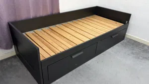 IKEA-Brimnes daybed frame with 2 drawers, Black, 80x200 cm uae used itema