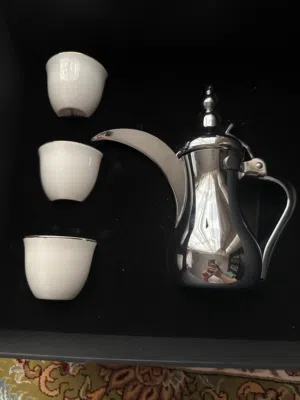 Pure silver Kahwa Omani pot and cups