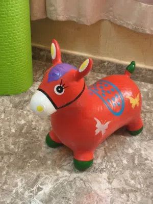 Baby Horse jumping and kid football