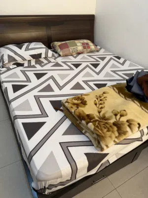Bed with mattress