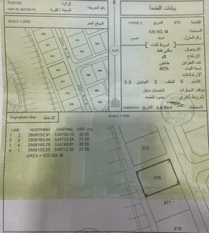 ارض للبيع  الرستاق حي الباطن