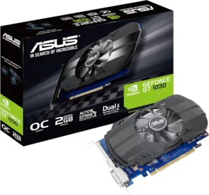 كرت شاشه GeF   ASUS PH-GT1030-O2G GeForce GT 1030 2GB Phoenix Fan OC Edition HDMI DVI Graphics Card