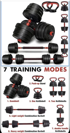 Adjustable 7 in 1 Dumbbell Set 30 KG